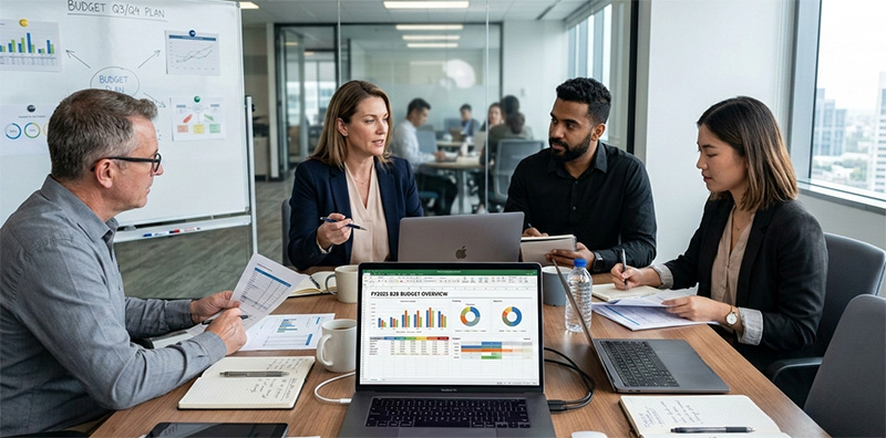 b2b marketing team around table